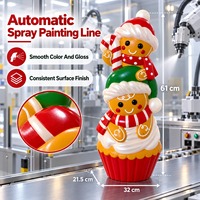 Figurine de Noël Garçon en pain d'épices lumineuse, base de cupcake en plastique creuse, décoration saisonnière, vente en gros directe usine