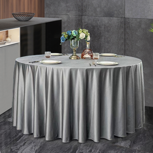 ผ้าคลุมโต๊ะกลมสำหรับงานแต่งงาน งานเลี้ยง งานจัดเลี้ยง โรงแรมหรู สีแชมเปญ น้ำเงินทะเล เทา ผ้าโพลีเอสเตอร์ 100% แบบสองชั้นสั่งทำพิเศษ - Product Image 1