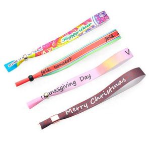 Pulseras de Tela de Poliéster con Cinta, Personalizadas con Logotipo, de Lujo, Ecológicas, de Alta Calidad, para Eventos y Festivales, Regalo Promocional - Product Image 5