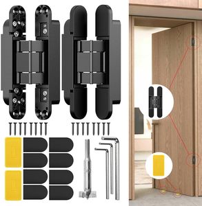 Cerniera Nascosta Silenziosa per Porta 7 Pollici, Apertura a 180 Gradi, Cerniera Regolabile in 3 Direzioni 7 X 2.8 X 1 Pollici - Product Image 2