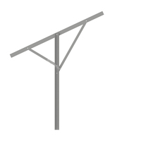 Structure de montage au sol solaire en aluminium HQ Mount pour pieux de fouille simples, pieux à vis, avec acier en C et acier en U robustes et bonne résistance à la corrosion