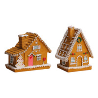 Nouvelle maison miniature en résine de Noël, micro-paysage, maison éclairée par LED, décoration de bureau de Noël, décoration de vacances