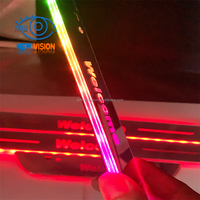Projecteurs de bienvenue pour voiture à double fonction : projecteur de logo personnalisé + plaques de seuil de porte LED RGB en acrylique avec chargement USB et éclairage LED pour voiture