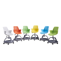Chaises d'école modernes en plastique avec roulettes et ensemble de bureau fixe pour la maison, le bureau, l'hôpital et l'extérieur