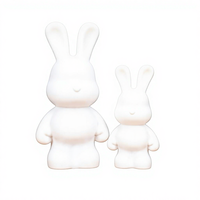 Poupée lapin fluide globale à peindre soi-même, modèle d'ornement ours en peluche blanc, jouet, lapin fluide avec lunettes de soleil audacieuses et outils gratuits