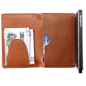 กระเป๋าสตางค์อะลูมิเนียม CardHoda ดีไซน์พับสั้น บุด้วยหนังแท้ ป้องกัน RFID สำหรับทุกเพศ - Product Image 2