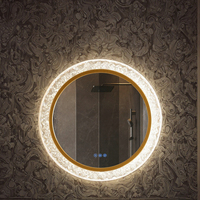 Miroir LED intelligent sans cadre pour salle de bain, interrupteur tactile, anti-buée, intensité réglable, design moderne, IP44, verre flotté, éclairé, pour hôtel et appartement