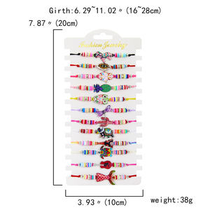 12 pz/set bohemien multicolore braccialetto gioielli Set etnico casuale morbido argilla frutta perline animale per le donne gioielli regali di compleanno - Product Image 2