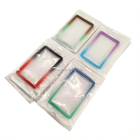 Porte-cartes de crédit et de visite en TPU, couleurs mélangées, avec paillettes, protection antichoc 35pt, sans support rigide, style clip
