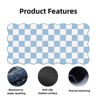 Tapis de table à carreaux avec base en caoutchouc et bords ondulés, grande taille, tapis de souris pour bureau et bureau d'étude, tapis de protection de bureau