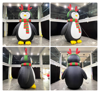 Pingouin gonflable de Noël imperméable de 5 m, en Oxford durable, pingouin gonflable géant pour décorations de Noël