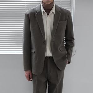 Costume deux pièces décontracté pour homme, style coréen, coupe ajustée, couleur personnalisable, vente en gros - Product Image 4