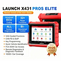 Escáner OBD2 LAUNCH X431 PROS ELITE, Codificación Bidireccional de ECU de Sistema Completo, 32+ Funciones de Reinicio, CAN FD, DoIP, VAG Guided, FCA AutoAuth, para Autos de 12V