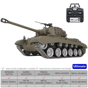 1/16 U.S. <span class=keywords><strong>M26</strong></span> <span class=keywords><strong>Pershing</strong></span> Heng Long 3838-1 RC réservoir modèle jouet 2.4G infrarouge bataille BB Airsoft fumée lumières son acier métal chenille - Product Image 6