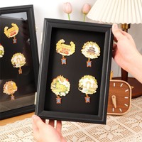 Bingkai Foto Magnet Kulkas Model Flip-Open dengan Strip Magnetik Hitam Ukuran A4/A3 Gaya Museum