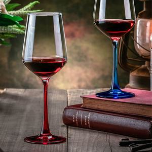 Copa de vino blanco de degustación transparente de 12oz, copa de jugo, copa de vino tinto con tallo de color - Product Image 5