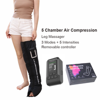Bottes de compression des jambes de pressothérapie à récupération d'air pneumatique OEM Machine de massage des pieds à 5 chambres Drainage lymphatique