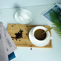 Ensemble de tasses à cappuccino et de thé en céramique blanches élégantes, style sobre, pour cadeaux promotionnels, entreprises, vendeurs