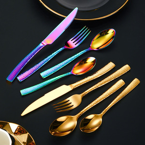 ชุดช้อนส้อมสแตนเลส A09T4 304 ด้ามจับลายตอก ชุดมีดส้อมตะวันตก มีด ช้อน ส้อม ช้อนกาแฟ ปลอดภัยสำหรับอาหาร - Product Image 1