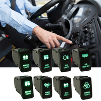 Interruptor de botón pulsador de encendido/apagado de 12V impermeable, popular accesorio para Toyota Hiace y Prado