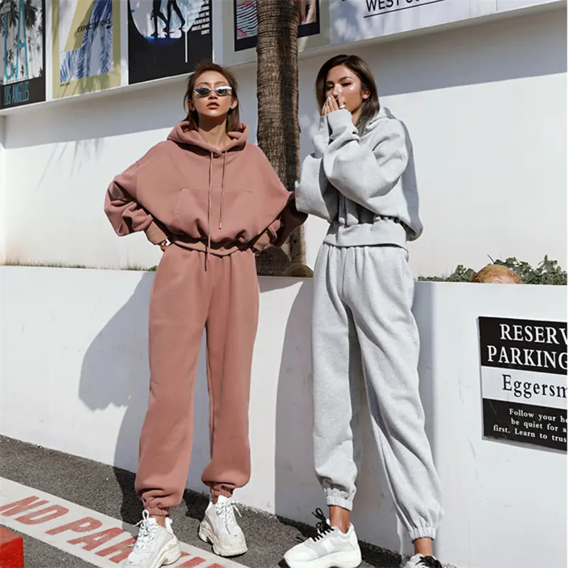 Women Clothing 2021 Sweat Suit Pants Sets Jogging Fitness Tracksuit Hoodies Streetwear Women Two Piece Pants Set