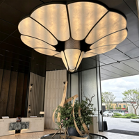 Lustre en marbre et fer forgé personnalisé, design moderne de luxe en forme de pétales de fleurs, pour hall d'hôtel, salon, villa, décoration
