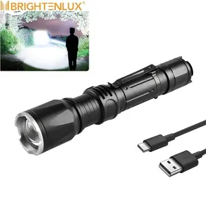 XHP50 torche usb militaire zoom forte lumière personnalisée Taschenlampe super lumineuse puissante edc rechargeable haute puissance lampe de poche led