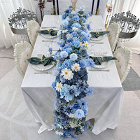 Bunga Sutra Buatan Realistis Warna Biru, Hydrangea Mawar Besar, Buatan Tangan, untuk Pesta Ulang Tahun Bayi, Pernikahan