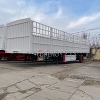 30tons-80tons 3 essieux multifonction clôture semi-remorque transport animaux/nourriture/grain/autres cargaisons en vrac