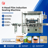 Équipement d'induction à 4 têtes pour scellage de films, machine de scellage électromagnétique continue haute vitesse pour bouteilles de boissons