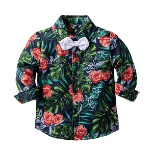 Ropa de Moda para Bebés, Traje Hawaiano para Niños, Conjuntos de Pantalones Vaqueros Elegantes con Pantalones Verdes de China - Product Image 2