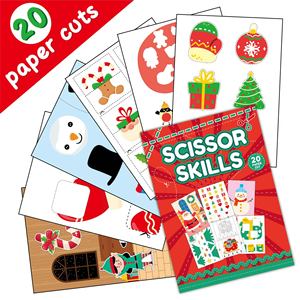 หนังสือตัดกระดาษ<span class=keywords><strong>การ์ตูน</strong></span>เสริมทักษะการใช้กรรไกรสำหรับเด็กวัยอนุบาลในช่วงคริสต์มาส พร้อมการพิมพ์ออฟเซต - Product Image 1