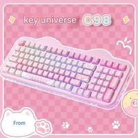 Cute MAO-Profile Lime/Strawberry/Grape Mousse Cake Keycaps Tri-mode Wireless (BT/2.4GHz/Wired) Custom Mechanical Keyboard