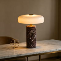 Lampe de table en marbre rechargeable de luxe, commande tactile, moderne, élégante, ambiance créative, lampe de bureau LED pour salon, table, bureau