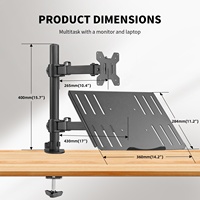 MD6432TP004 Bras de moniteur 13 "-27" 10kg avec support pour ordinateur portable 17 "Support de bureau Support d'écran Support pour ordinateur VESA