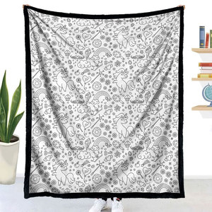 Couverture à colorier personnalisée DIY <span class=keywords><strong>avec</strong></span> crayons aquarelles, réutilisable, lavable, couverture créative pour dessin et <span class=keywords><strong>peinture</strong></span> manuelle pour enfants - Product Image 1