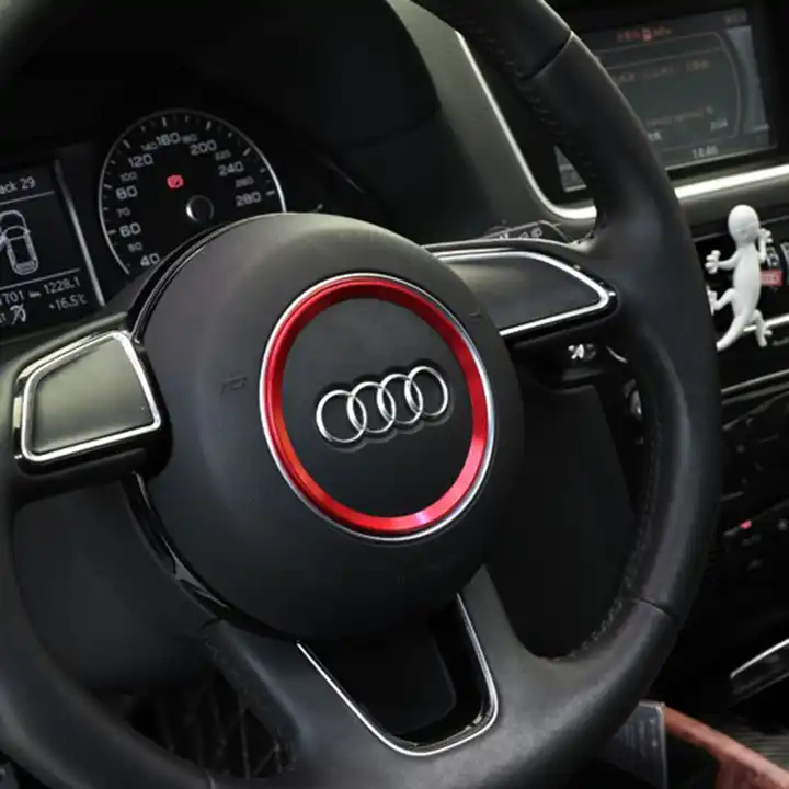 Autocollant décoratif pour volant de voiture Audi A4 A5 A6 Q7 Q5,  autocollant emblème pour couvercle de cadre