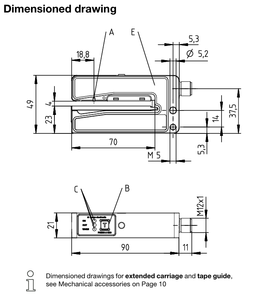 Sensor ultrasónico de ranura tipo horquilla Leuze IGSU 14D/6D.3-S12 50126785 con salida push-pull M12-5 pines para detección de etiquetas - Product Image 3