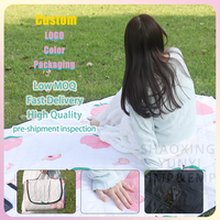 Couverture de pique-nique extérieure épaisse extra large Rectangle coussin imperméable pliable tapis de pique-nique rose
