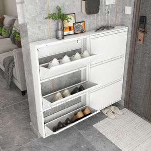 Steel Shoes Rack with Big Storage Space for Home Living Room Hotel Use Metal Shoe Cabinet Furniture Modern Design&Easy Assemble - Product Image 1