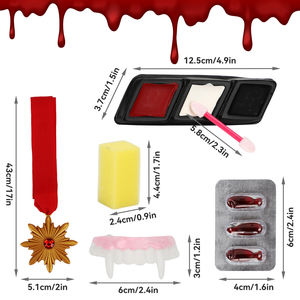 HW ชุดคอสเพลย์สัตว์ประหลาดทาสีร่างกายและใบหน้าชุดเทคนิคพิเศษฟันแวมไพร์เลือดปลอมฮาโลวีน - Product Image 6