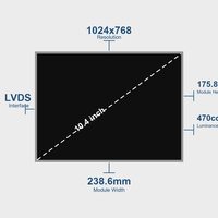 AUO G104XVN01.0 Módulo LCD TFT XGA de 10.4 Pulgadas 1024x768 LVDS 470cd/m2 89° de Ángulo de Visión Retroiluminación WLED -30~80C Panel Industrial