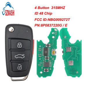 SZMAISHI Clé à télécommande pliable vierge pour Audi 2006-2010, 4 boutons, 315 MHz, puce 48, NBG009272T 8P0837220G/<span class=keywords><strong>E</strong></span> - Product Image 1