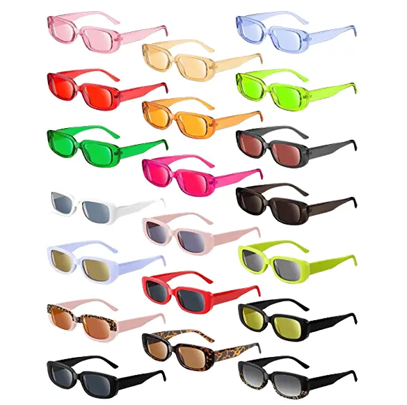 Gold Silver Stylish Retro Vintage Shades Candy Color Sun Glasses Custom 2023 Sunglasses for Women Men Rectangle Sunglasses