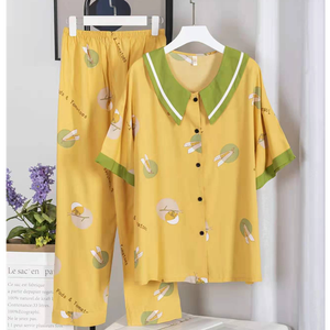 Pigiama <span class=keywords><strong>da</strong></span> donna in <span class=keywords><strong>cotone</strong></span> con motivo a cartoni animati Set di indumenti <span class=keywords><strong>da</strong></span> <span class=keywords><strong>notte</strong></span> personalizzati <span class=keywords><strong>da</strong></span> donna a girocollo a girocollo a maniche corte - Product Image 3