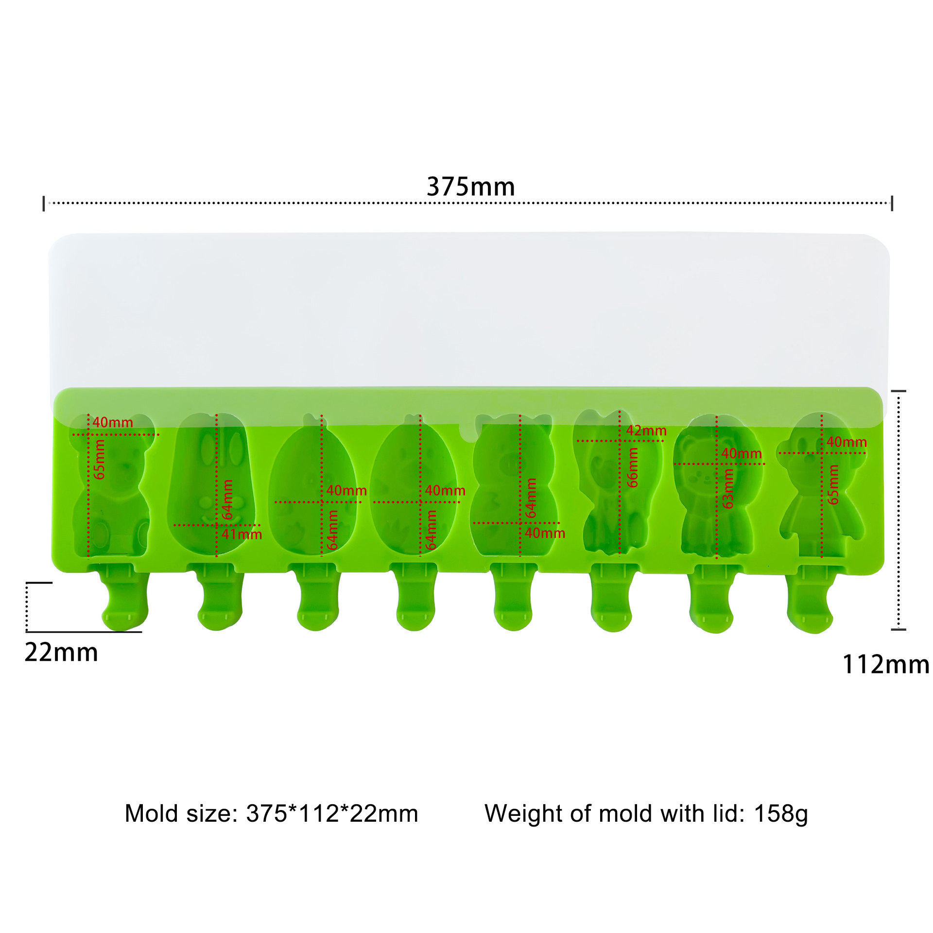 8 Cavity animal J-361 - Green