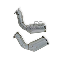 Header Knalpot Downpipe Berinsulasi 200CELL High Flow untuk Porsche Cayenne Turbo GT 4.0T 2022-2024 Pipa Performa SS304 Upgrade