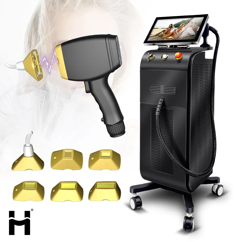 جهاز إزالة الشعر الدائم من Huamei بالليزر الألماني رفيع للغاية 4k شاشة الثلج 808nm جهاز إزالة الشعر بالليزر ديود