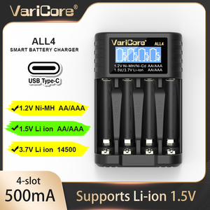 VariCore 高速 LCD All4 充電器 4 スロット AA/AAA 充電器 <span class=keywords><strong>1.2V</strong></span> <span class=keywords><strong>Ni</strong></span>-MH 1.5V/3.7V リチウムイオン充電式用 - Product Image 2