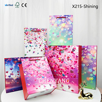 Sac en papier personnalisé avec logo, tendance, écologique, laminé, poignées personnalisées, motif floral coloré, grand format, pour la fête des Mères, pour femme